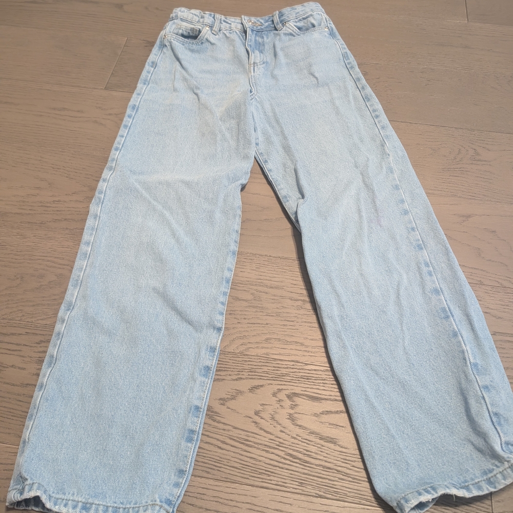 Blue Flare Wide Leg Jeans with Vintage Appeal